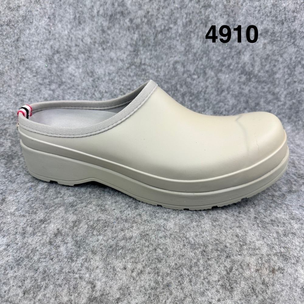Hunter Original Play Womens Gray Zinc Rubber Waterproof Clogs Size 10 New